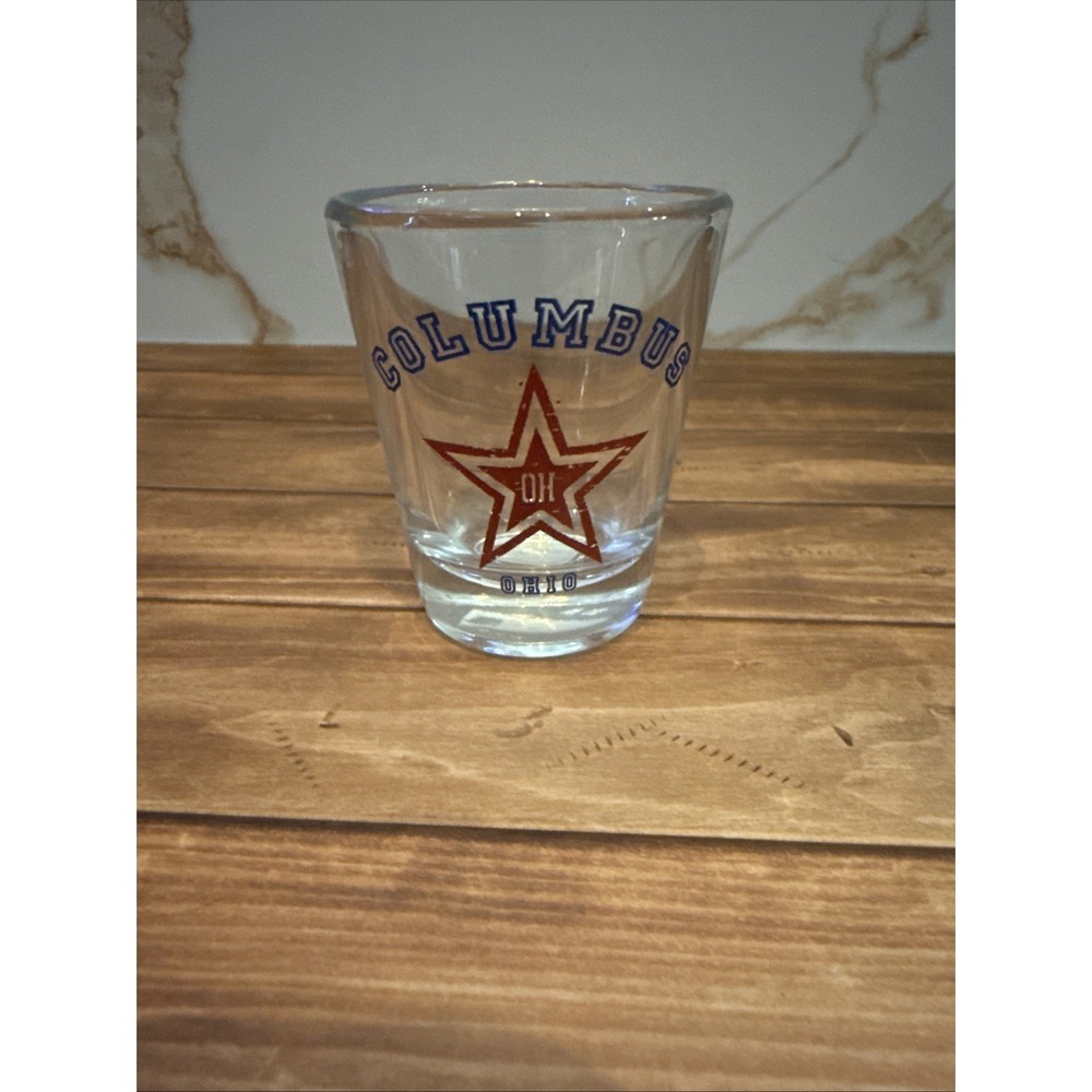 Columbus Ohio Skyline Shot Glass Souvenir‎ Novelty Clear Glass